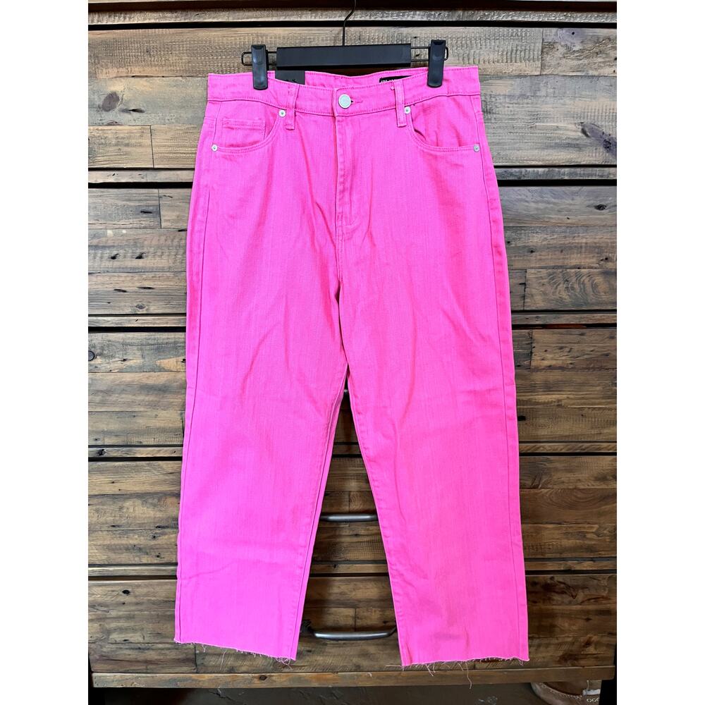 BlankNYC Women's The Baxter Ribcage Straight Leg Pink Crop Denim Sz 29 NWT